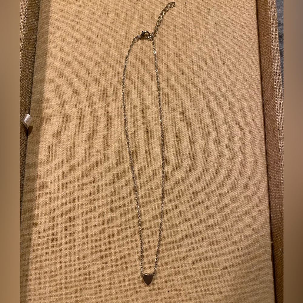 Silver Heart Necklace • Choker • Layering - Picture 2 of 4